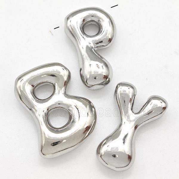 Copper Alphabet Pendant Platinum Plated Mixed Letters