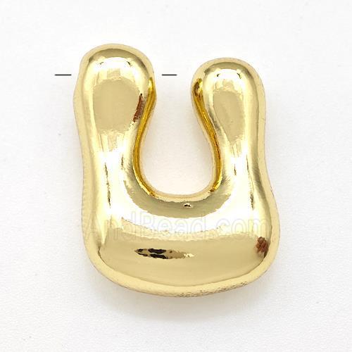 Copper Letter-U Pendant Gold Plated