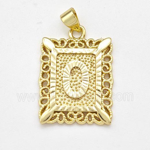Copper Letter-O Pendant Frame Gold Plated