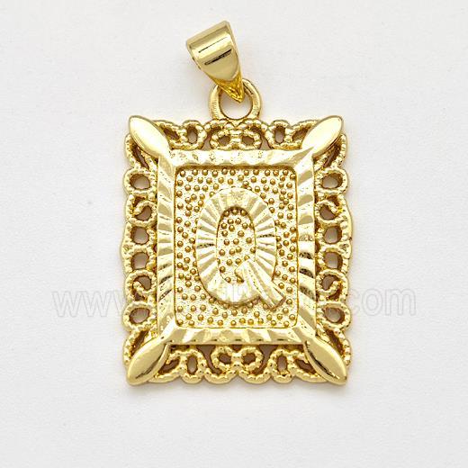 Copper Letter-Q Pendant Frame Gold Plated