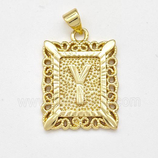 Copper Letter-Y Pendant Frame Gold Plated