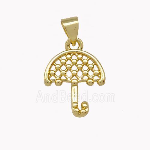 Umbrella Charms Copper Pendant Gold Plated