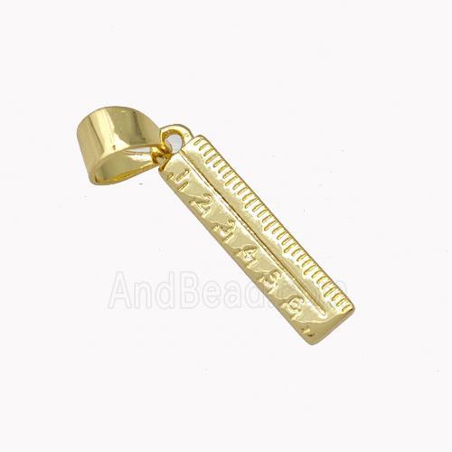 Ruler Charms Copper Pendant Gold Plated