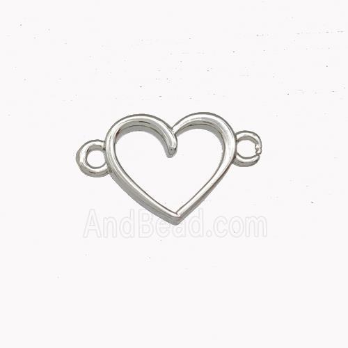 Copper Heart Connector Platinum Plated