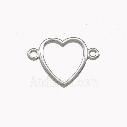 Copper Heart Connector Platinum Plated