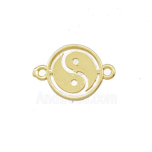 Taichi Charms Copper Yinyang Connector Gold Plated