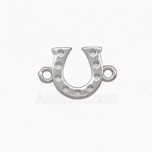 Copper Horseshoe Connector Platinum Plated