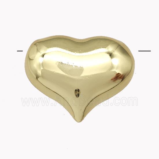 Copper Heart Beads Hollow Gold Plated