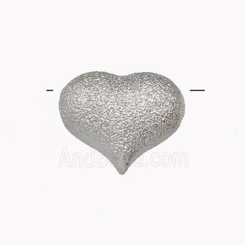 Copper Heart Beads Corrugated Hollow Platinum Plated