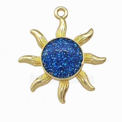 Copper Sun Pendant Gold Plated