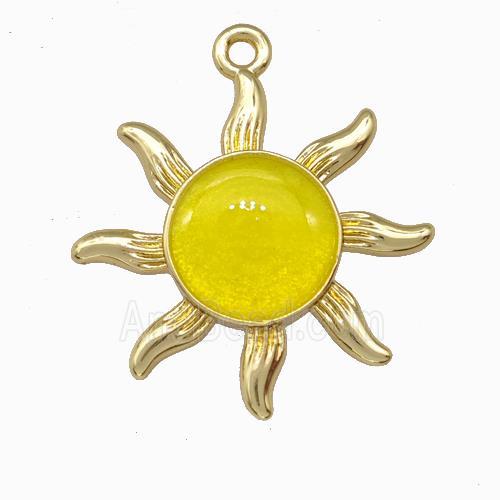 Copper Sun Pendant Gold Plated