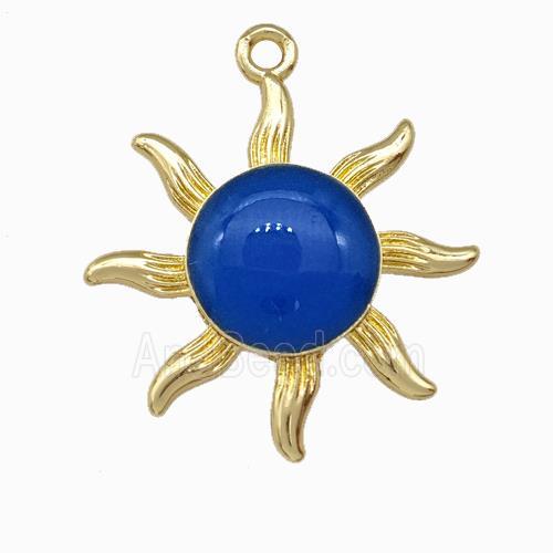 Copper Sun Pendant Gold Plated