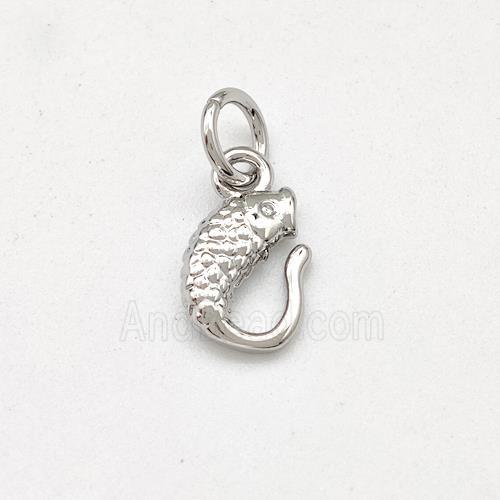 Copper Fish Pendant Platinum Plated