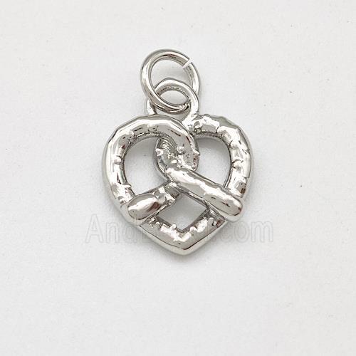 Copper Heart Pendnat Platinum Plated