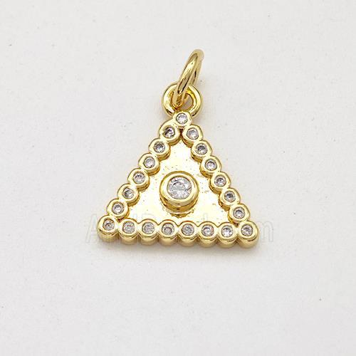 Copper Triangle Pendant Micro Pave Zirconia Gold Plated
