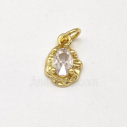 Copper Pendant Pave Zirconia Gold Plated