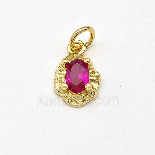 Copper Pendant Pave Zirconia Gold Plated
