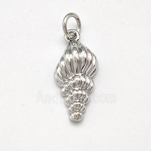 Conch Shell Charms Copper Pendnat Platinum Plated