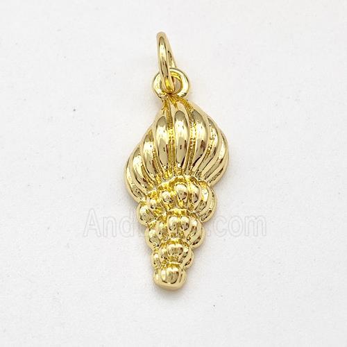 Conch Shell Charms Copper Pendnat Gold Plated