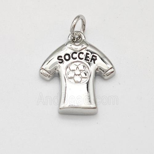 Soccer Football Shirts Charms Copper Pendant Sports Platinum Plated