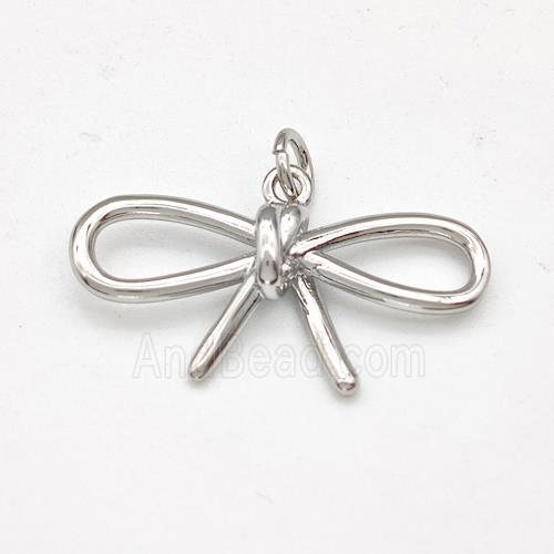 Copper Bow Pendant Platinum Plated