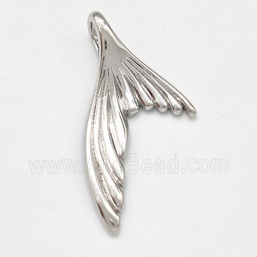 Copper Shark-tail Pendant Platinum Plated