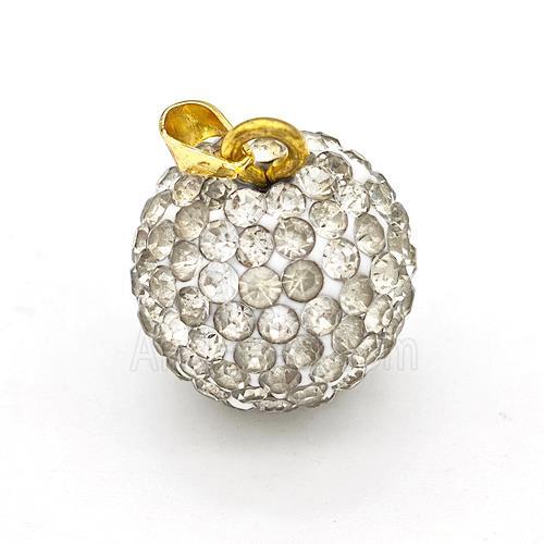Clay Round Pendant Micro Pave Rhinestone
