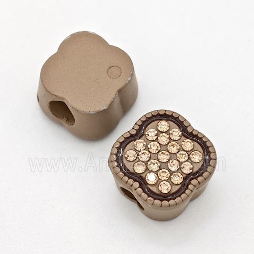 Resin Beads Micro Pave Rhinestone Large Hole