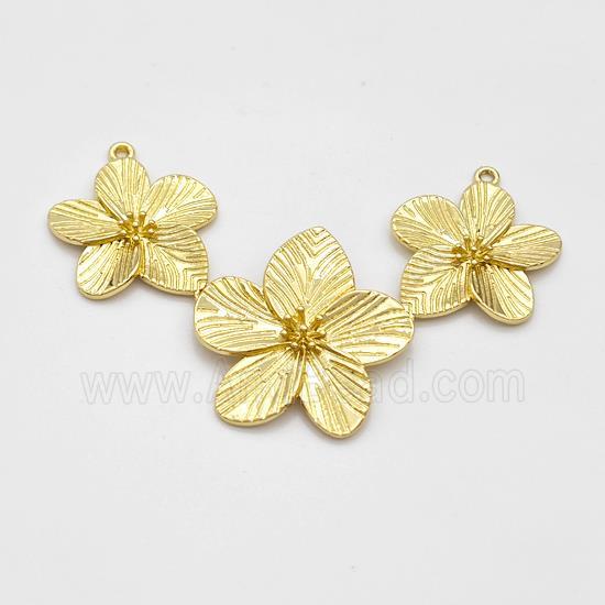 Copper Flower Pendant Links Gold Plated