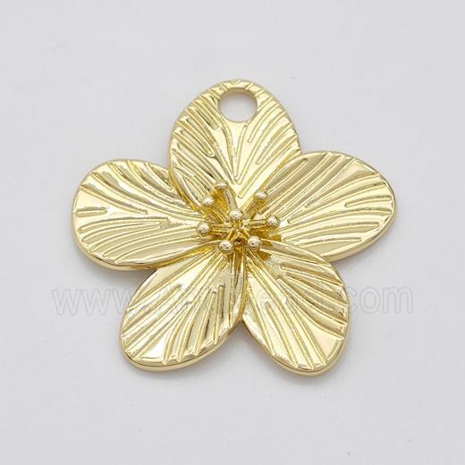 Copper Flower Pendant Gold Plated
