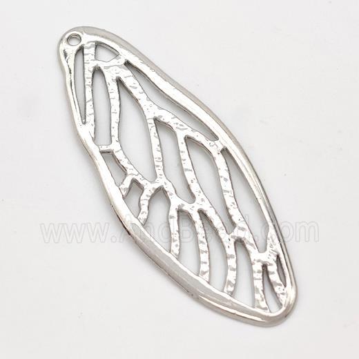 Cicada Wings Charms Copper Pendant Hammered Platinum Plated