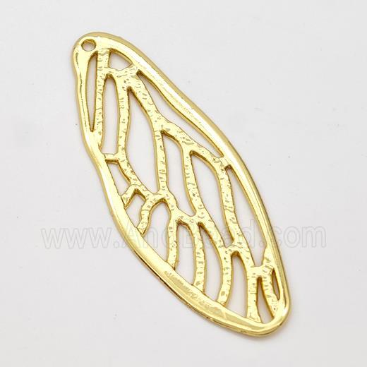Cicada Wings Charms Copper Pendant Hammered Gold Plated
