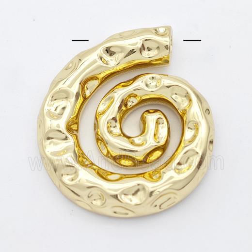 Nautilus Charms Copper Pendant Spiral Shell Hammered Gold Plated
