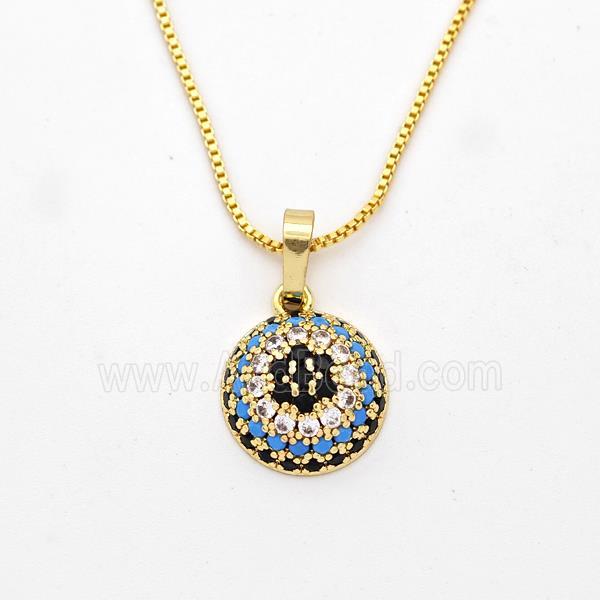 Copper Necklace Micro Pave Zirconia Flower Gold Plated