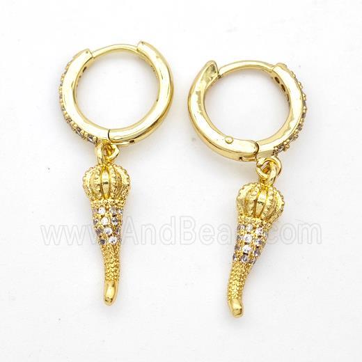Copper Chili Hoop Earrings Pave Zirconia Capsicum Gold Plated