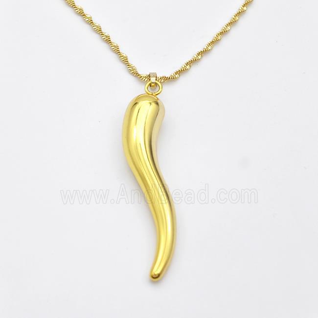 Copper Chili Necklace Capsicum Gold Plated