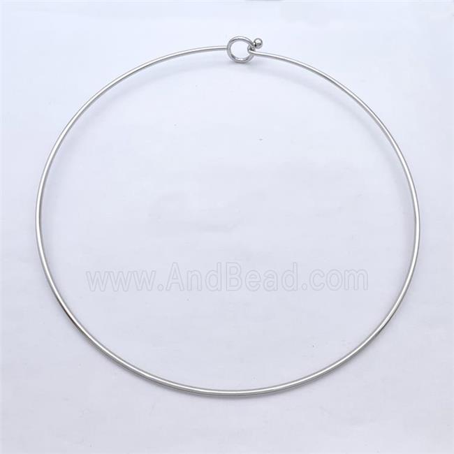 Copper Wire Collar Necklace Platinum Plated