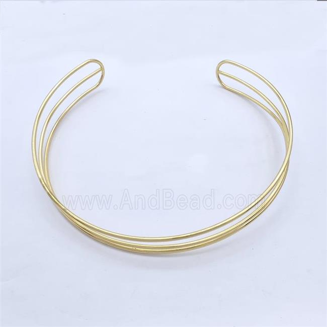 Copper Wire Collar Necklace Gold Plated