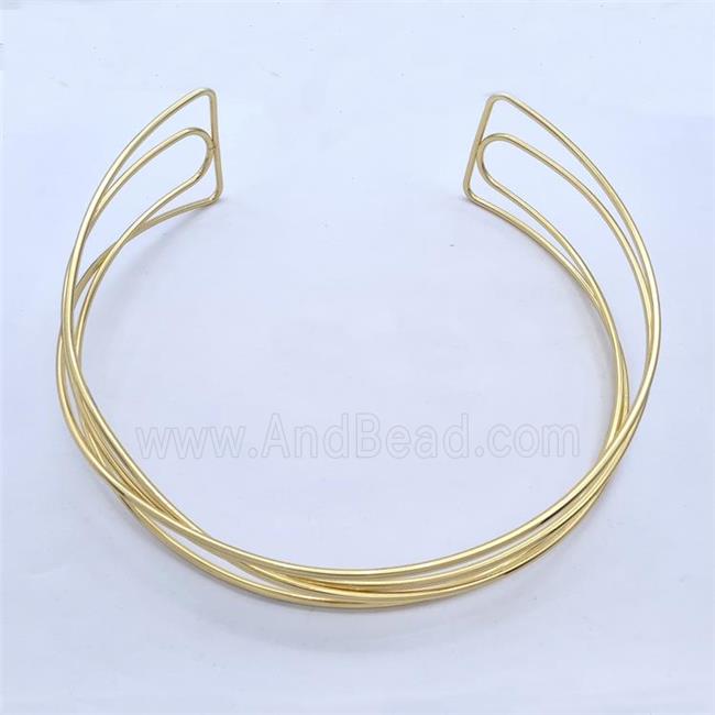 Copper Wire Collar Necklace Gold Plated