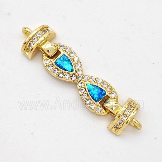 Copper Connector Pave Fire Opal Zirconia Infinity 18K Gold Plated