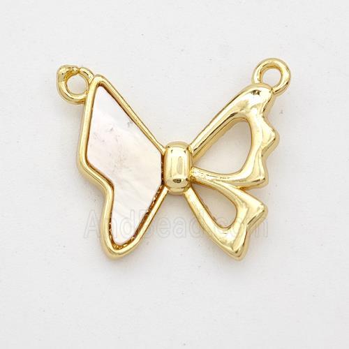 Copper Butterfly Pendant 2loops 18K Gold Plated