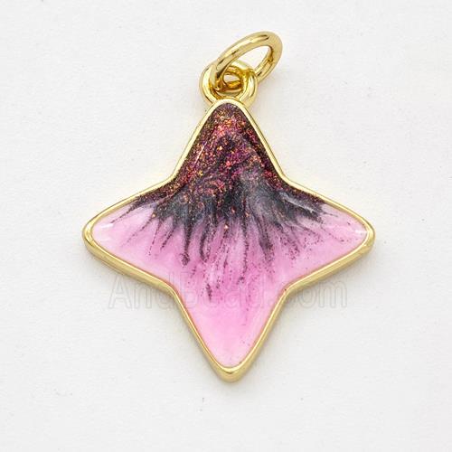 Copper Star Pendant Painted 18K Gold Plated