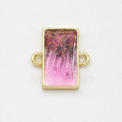 Copper Rectangle Connector Painted 18K Gold Plated