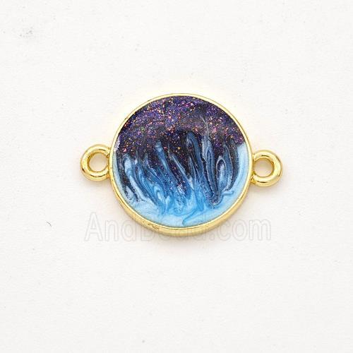 Copper Circle Connector Painted 18K Gold Plated