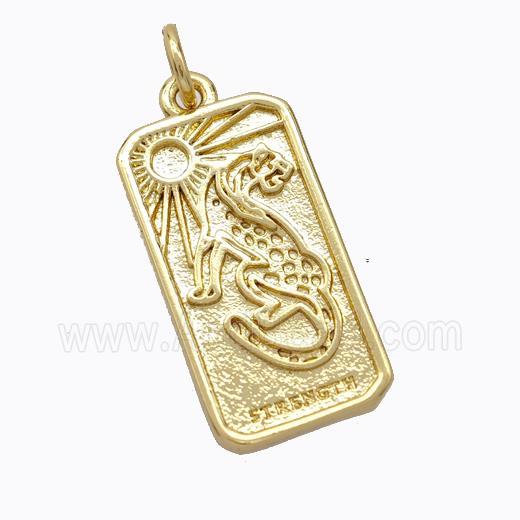 Copper Sun Pendant Pave Zirconia Rectangle Gold Plated