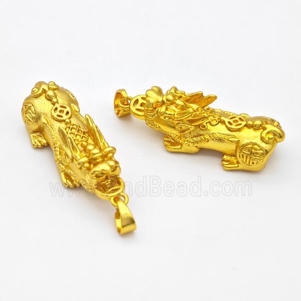 Copper Pixiu Charms Pendant Gold Plated