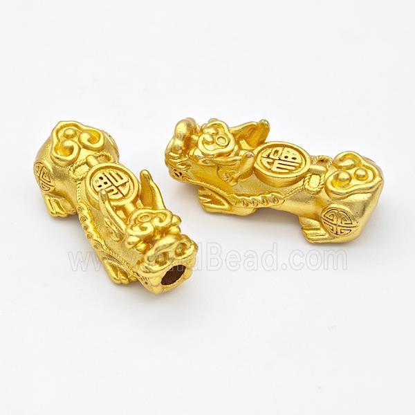 Copper Pixiu Charms Beads Large Hole Gold Plated