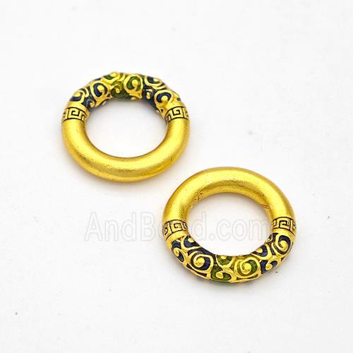 Copper Circle Connector Painted Gold Plated