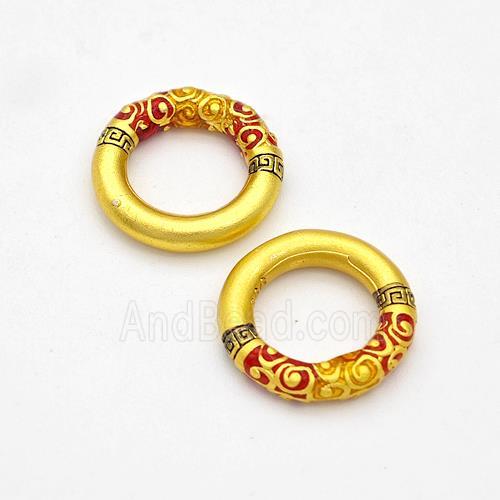 Copper Circle Connector Painted Gold Plated