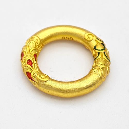 Copper Circle Connector Painted Gold Plated